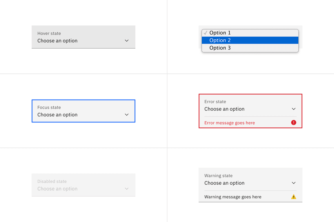 Select interactive states